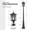 zeyu 19 Inch Solar Post Light with Pier Mount, Modern