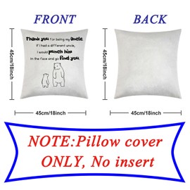 Didsbfsd Pillow Covers for Uncle Pillow Cover Gift Uncle Gifts from Niece Nephew Cushion Cover Birthdays Christmas Thanksgiving Gift