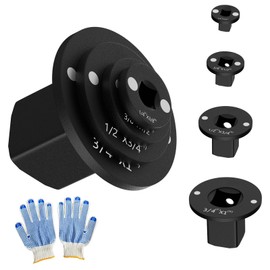 Low Profile Impact Socket Adapter Set, 4PC Drive Ratchet Kit, CR-V Steel, Magnetic Design, for Tight Spaces - Automotive & Industrial Tools