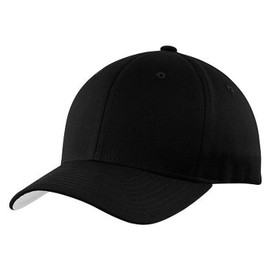 Joe's USA Flexfit 6277 - Men's Six Panel Cotton Blend Premium Baseball Fitted Caps - XL/2XL - 1 Pack - Black