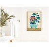 Kate and Laurel Mid Century Modern Lion in Bathtub Framed