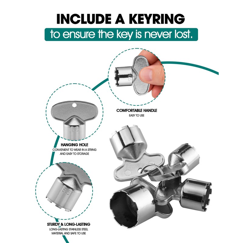 4-Piece Zinc Alloy Faucet Aerator Key Set, Non-Slip Removal Tool