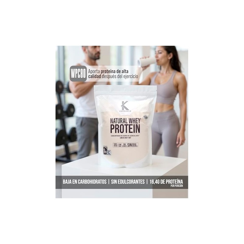 Whey Protein Natural Concentrado WPC80 Proteina Sin Sabor en Polvo