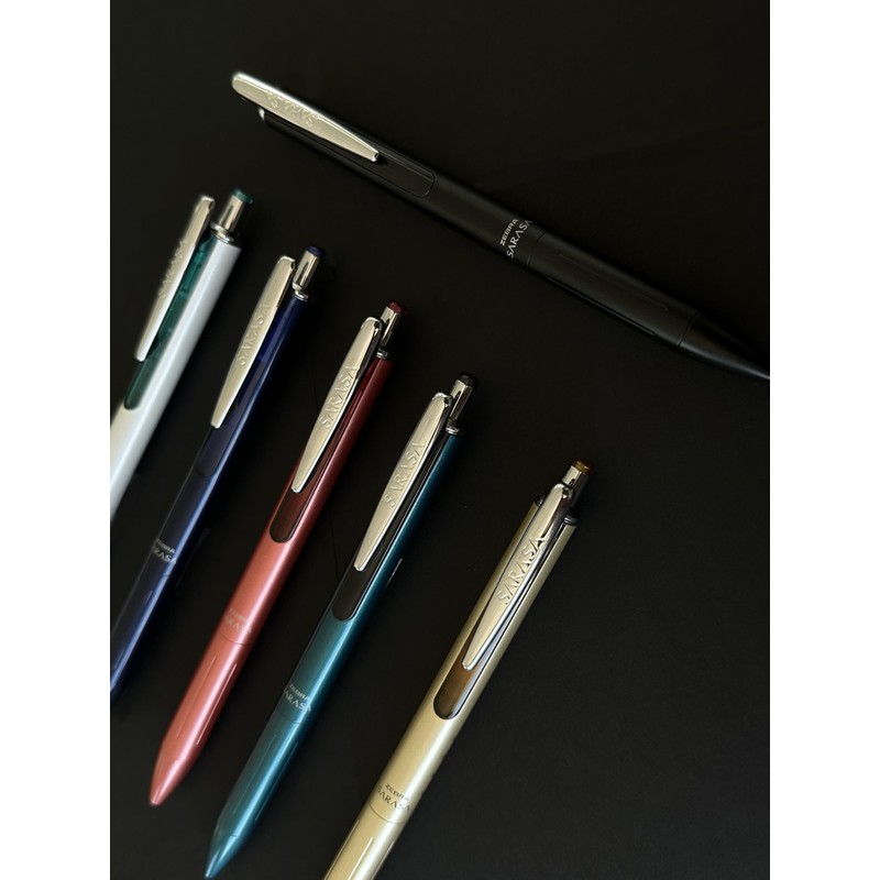 Zebra Bolígrafo Elegante Sarasa Grand de acero inoxidable con tinta