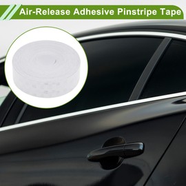 HOPESPANNER Universal 32.81ft x 0.79In Air-Release Adhesive Pinstripe Tape Reflective Automotive Pinstriping Tape PVC White