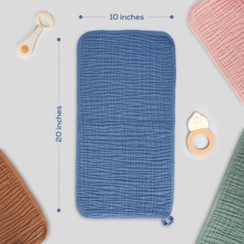 LILY O LAUREL Muslin Burp Cloths, 100% Cotton – 6 Layers Super Soft Absorbent & Breathable, Burp Cloths Baby Boy and Burp Cloths Baby Girl, 20"x10", Newborn Essentials - Pack of 8