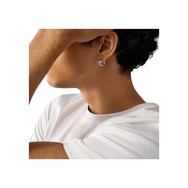 Emporio Armani EGS3165040 Men's Silver Stainless Steel Earring, Stainless Steel,