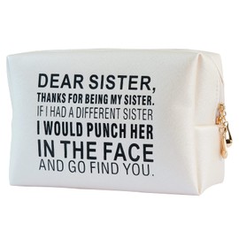 Sister Gifts Makeup Bag -Sisters Gifts from Sister - Sister Gifts, Gifts for Sister - Funny Christmas Birthday Gifts for Sister, Little, Big Sister, Sister in Law,Makeup Bag for Sister