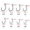 50pcs/Pack Fishing Single Replacement Hook Inline Large Eye Single Hook