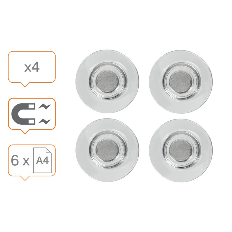 Nobo 1904116 Rare Earth Magnet - Clear (Pack of 4)