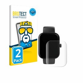 BROTECT Pack of 2 Full Cover Screen Protectors for Hama Smartwatch 5000 Full Screen Screen Protector [3D Curved, Anti-Fingerprint, Crystal Clear]
