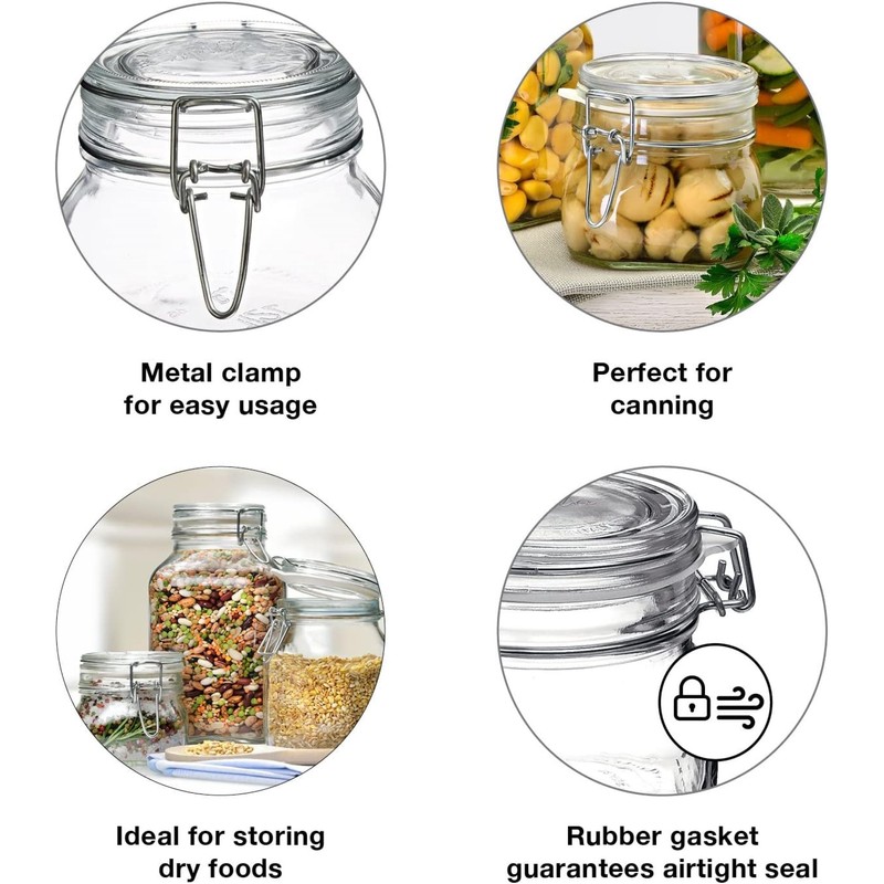 Bormioli Rocco Fido Collection, 2 Pack, 17 Oz. Food Storage