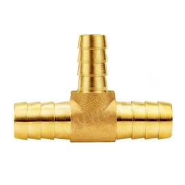 Joywayus 1/2"x3/8"x1/2" ID Hose Reduce Barb Tee 3 Way Union Fitting Intersection/Split Brass Water/Fuel/Air