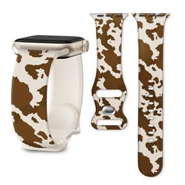 BALQOIFD Sport Bands Compatible with iWatch Band 38mm 40mm 41mm, Funny Soft Wristband Waterproof Replacement Sport Strap for iWatch Bands Series 9 8 7 6 5 4 3 2 1 SE Ultra Retro Brown Cowhide