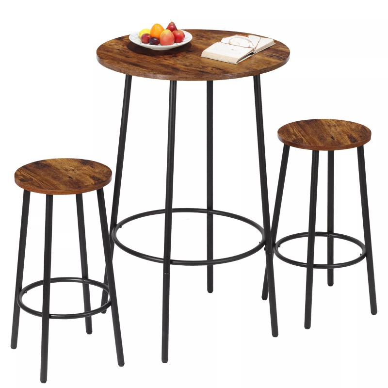 HomGarden 3 PCS Pub Dining Set Bar Table & Stools