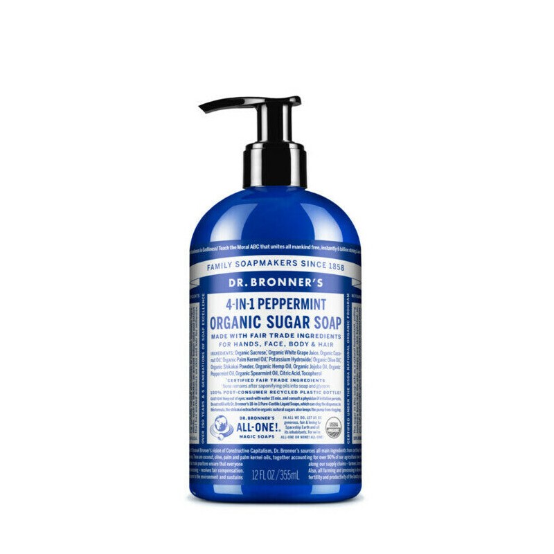 Dr Bronner's 4-In-1 Organic Sugar Soap - Peppermint, 710ml