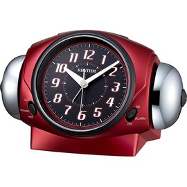 RHYTHM 8RA646SR01 Alarm Clock, Continuous Second Hand, Loud Bell, Alarm, Red, 4.8 x 7.3 x 4.2 inches (12.1 x 18.5 x 10.6 cm)