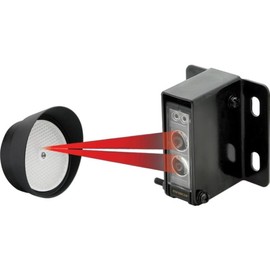 Seco-Larm E-936-S45RRGQ Retro Reflective Photoelectric Beam Sensor, 45ft (14m) Sensing Range, Weatherproof (IP66) Construction for Indoor/Outdoor use, Pre-Wired 6ft (1.8m) Cord