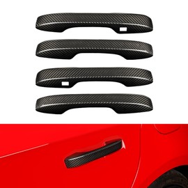 JSWAN Carbon Fiber Door Handle Cover Trim Fit for 11th Gen Civic Hatchback Sedan Type r FL5 (2022 to 2025) Accord/CR-V/HR-V (2023 to 2025) Exterior Handle Protection (Glossy Carbon Fiber)