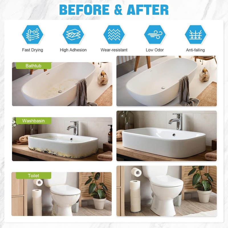 NZDWZDN White Tub and Tile Paint, 17.6oz Tub and Tile