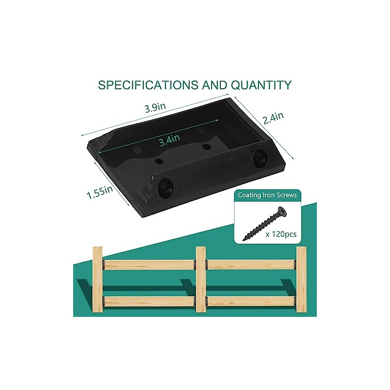 Eapele 20pcs Deck Railing Brackets Connectors for 2x4 Railing Wood