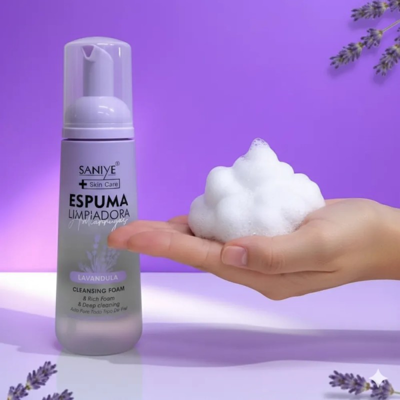 Espuma Limpiadora Hidratante Facial 200ml Lavandula Saniye Mixta Día/noche