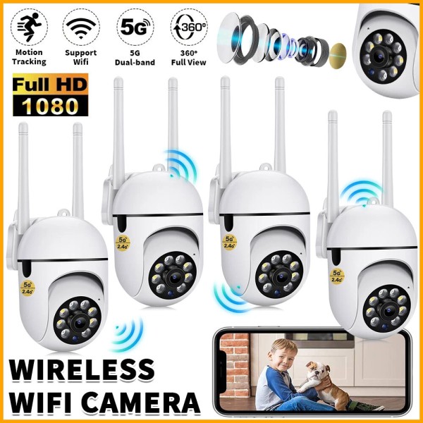Unbranded 4x Wireless 5G WiFi Security Camera System Smart Outdoor