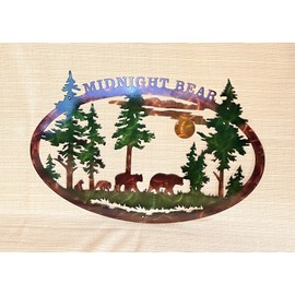 Home Decor Bears And Trees Wildlife Cabin Metal Wall Art Rustic Home Decor Gifts