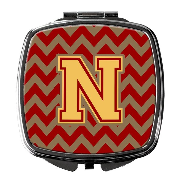 Caroline's Treasures Letter N Chevron Garnet and Gold Compact Travel