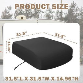 1 PCS 600D Oxford Fabric RV air Conditioner Cover, RV Trailer top Air Conditioner Cover For Dometic Brisk II, Coleman Mach I,II,III, Mach 3 Plus, Waterproof, Dustproof and UV Resistant