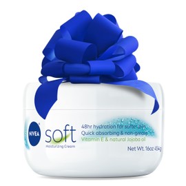 NIVEA Soft Refreshingly Soft Moisturizing Cream, Lightweight Body Moisturizer for Face, Body and Hands, Body Cream Enriched with Jojoba Oil and Vitamin E, 16 Oz Jar