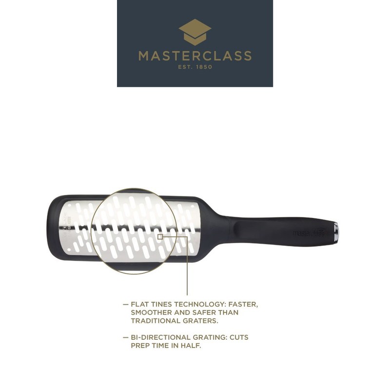 MasterClass West Blade Handheld Stainless Steel Cheese Grater with Handle,