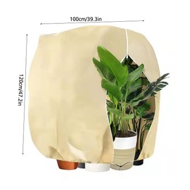 Editbar Reusable Frost Protection Cover for Balcony Plants, Plant Protection, Winter Protection, Pack of 4 (100 x 120 cm), Zip and Drawstring Design, Protection Against Frost, Birds and Insects