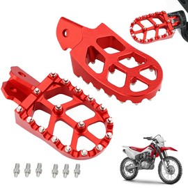 Eagwinger CNC Foot Pegs Alumiunm Dirt Bike Footpegs Compatible with Honda CRF250F CRF150F CRF230F XR150L Sur Light Bee X S LBS LBX MX3 XXX KDX200 HAWK 250 X160 X260 E Ride Pro SS (Red)