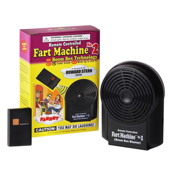 T.J. Wisemen, Inc. Remote Controlled Fart Machine #2 with Boom Box Technology - 15 Realistic Sounds - Wireless with 100 ft Range