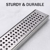 HTOH Linear Shower Drain 36 Inch, 304 Stainless Steel Shower