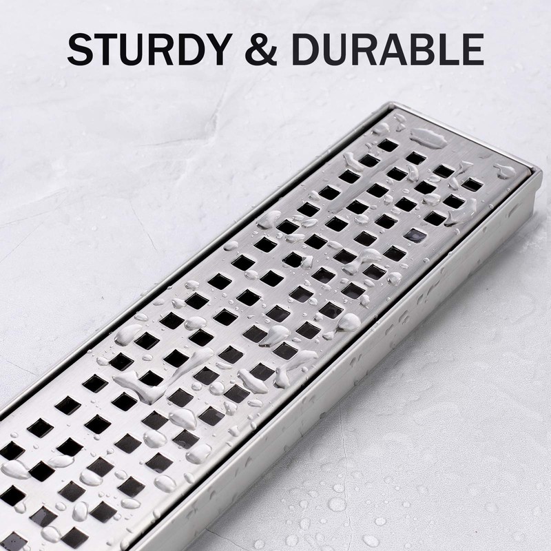HTOH Linear Shower Drain 36 Inch, 304 Stainless Steel Shower