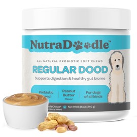 NutraDoodle Regular Dood Probiotics for Dogs, Gut Health & Digestive Support, Dog Probiotics for Digestive Health with Pumpkin & Prebiotics – 60 Soft Chews