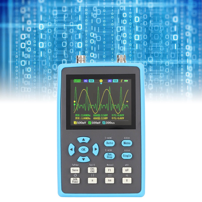 Handheld Oscilloscope 2 Channel 120MHz Bandwidth 2.8in LCD Backlight Display