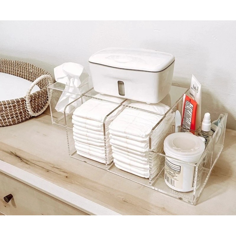 LELLOBABY™ - Deluxe Lucite Acrylic Diaper Caddy