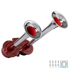 150DB Train horns,Super loud 12V electric air horn,Upgraded motohorn,Air horn for truck,car,motorcycle（12V Red electric horn）