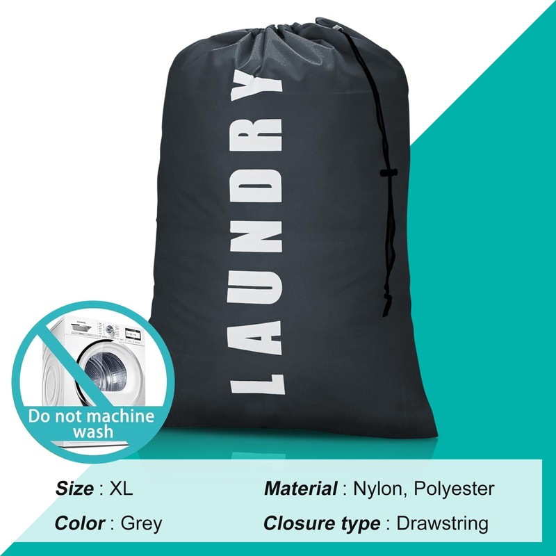 1 Pack Upgrade Extra Large Travel Laundry Bag with Drawstring，24"