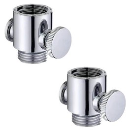 Duschflussregelventil, G1/2 Zoll Universalgröße, Duschkopf, Wasserabsperrventil, Wasserdurchflusskontrolle für Badezimmer, Küche, 2 Stück (Silber)