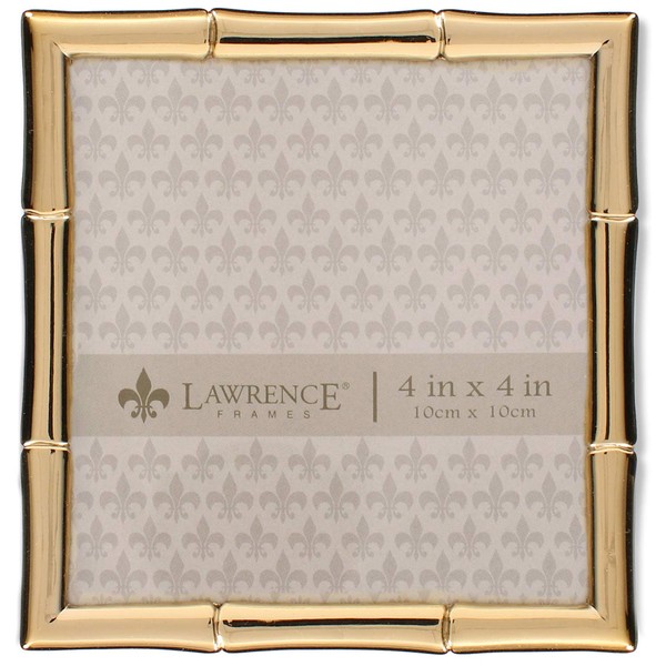 Lawrence Frames Bamboo Design Metal Frame, 4x4, Gold