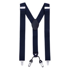 MASADA Men's Braces with Robust Clips Fully Adjustable 3.5 cm Wide and up to 195 cm Height, darkblue
