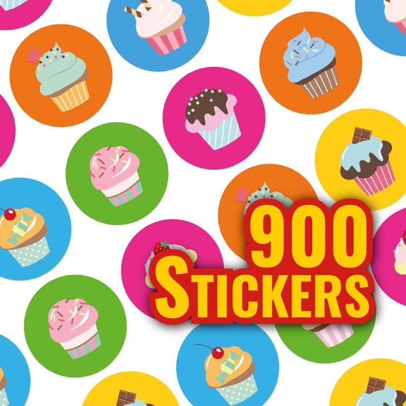 900 Mini Cupcake Reward Dots 10mm Glossy Teacher Reward Stickers