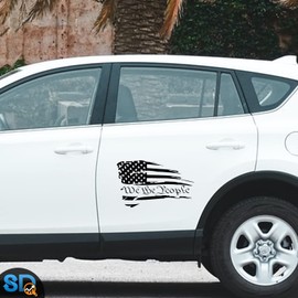 Smart We The People Decal Sticker | Cars Trucks Vans SUVs Windows Walls Cups Laptops | Black | 6.5" X 3.5" inch | SD-758
