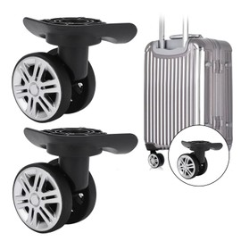 ZAWELIYO 1 Pair Suitcase Casters, PP PET Luggage Swivel Wheels Mute Swivel Wheels Double Row Wheels Repalcement for Luggage Black