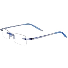 Visualites 8 Light Blue 2.00 Power Lightweight Frameless Reading Glasses For Men and Women