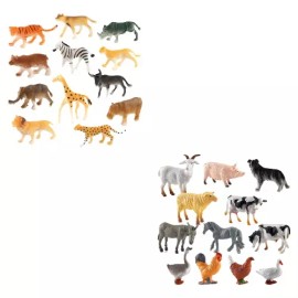 Set 24 Animales Juguete Figuras Realistas Maqueta